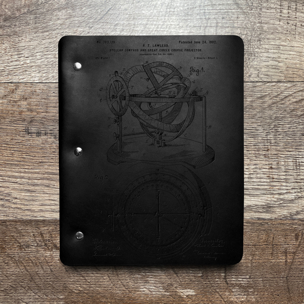 Compass - Engraving Design - Refillable Leather Binders