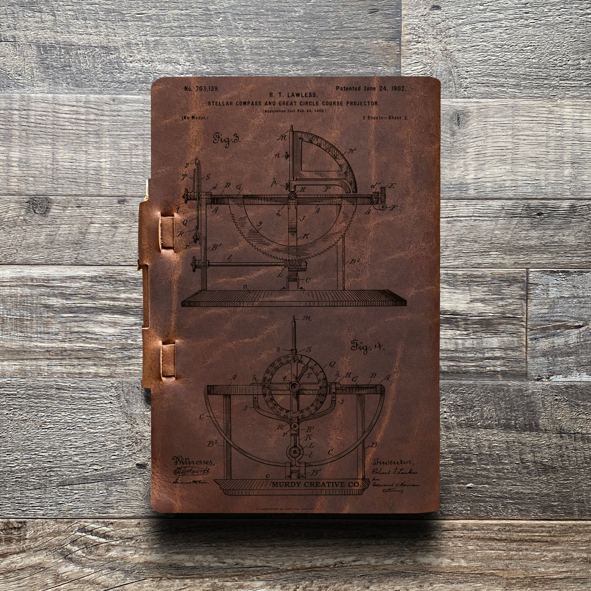 Compass - Engraving Design - Refillable Leather Journals