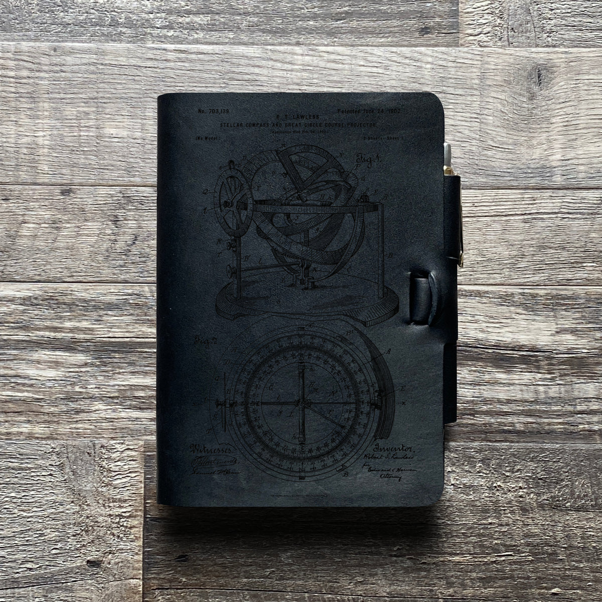 Compass - Engraving Design - Refillable Leather Journals