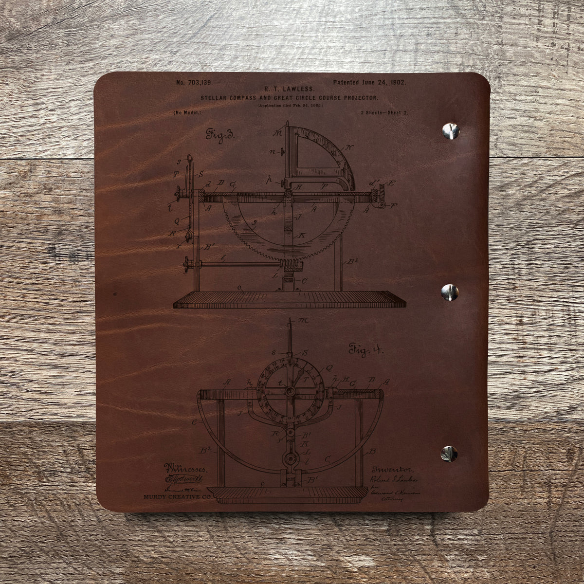 Compass - Engraving Design - Refillable Leather Binders