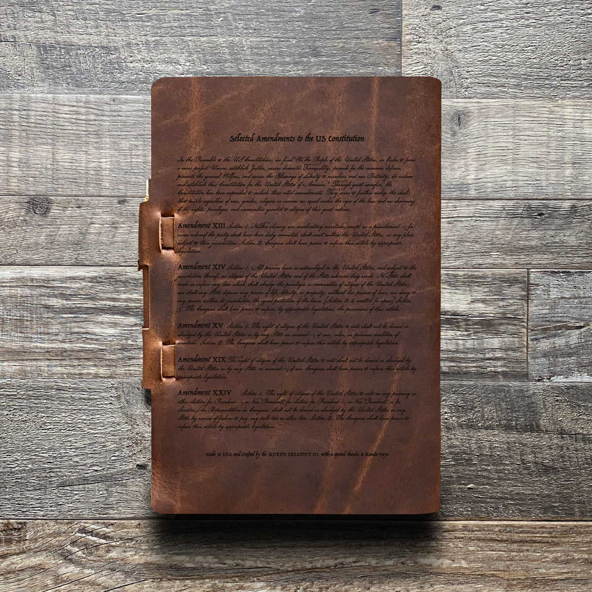Constitution - Engraving Design - Refillable Leather Journals