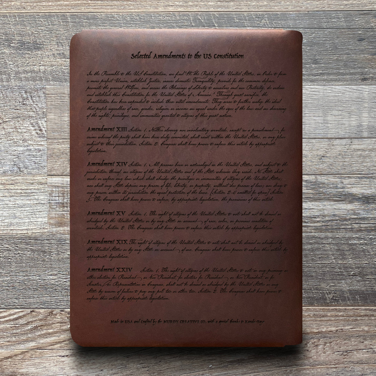 Constitution - Engraving Design - Refillable Leather Folios
