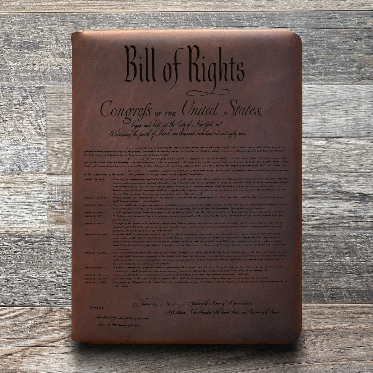 Constitution - Engraving Design - Refillable Leather Folios