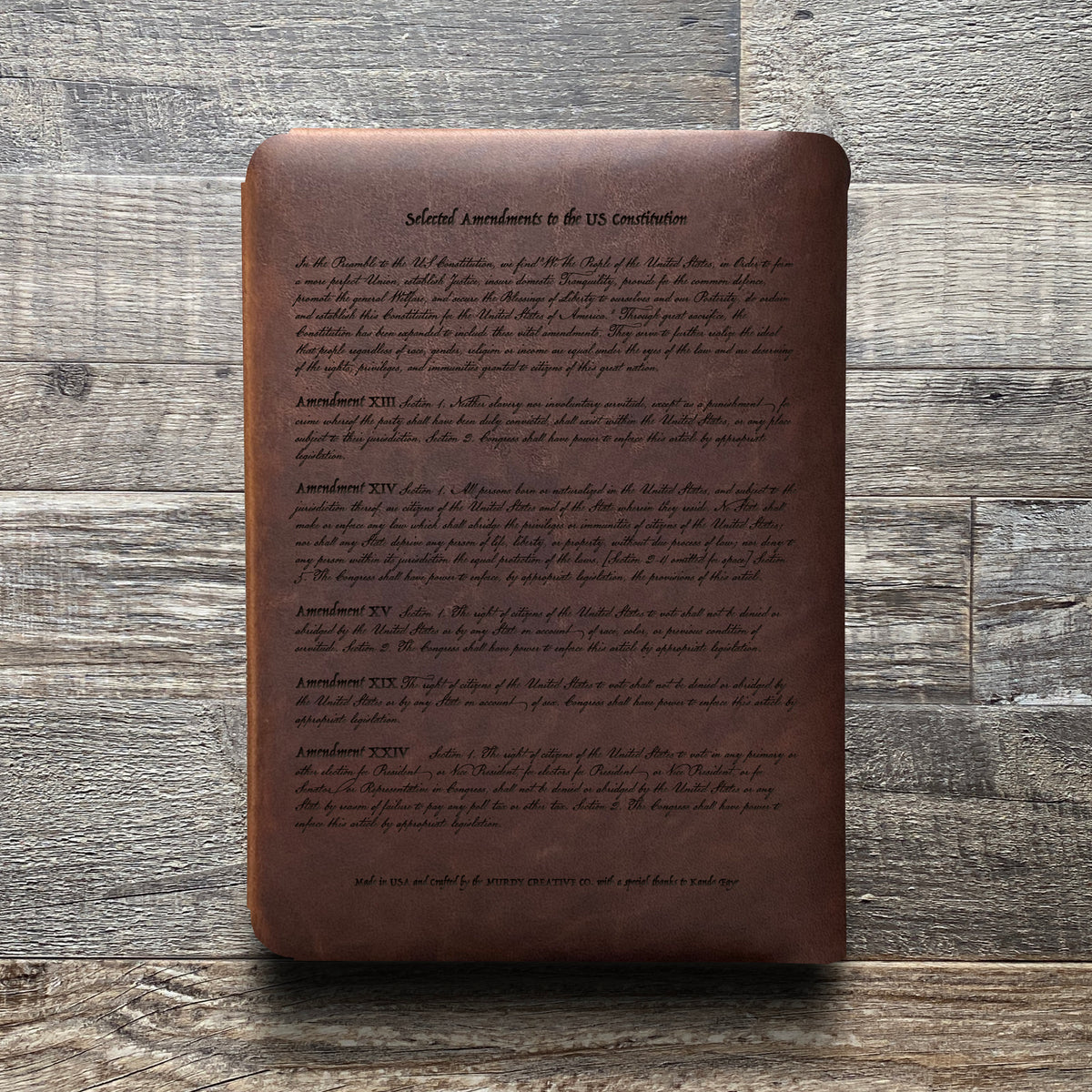 Constitution - Engraving Design - Refillable Leather Folios