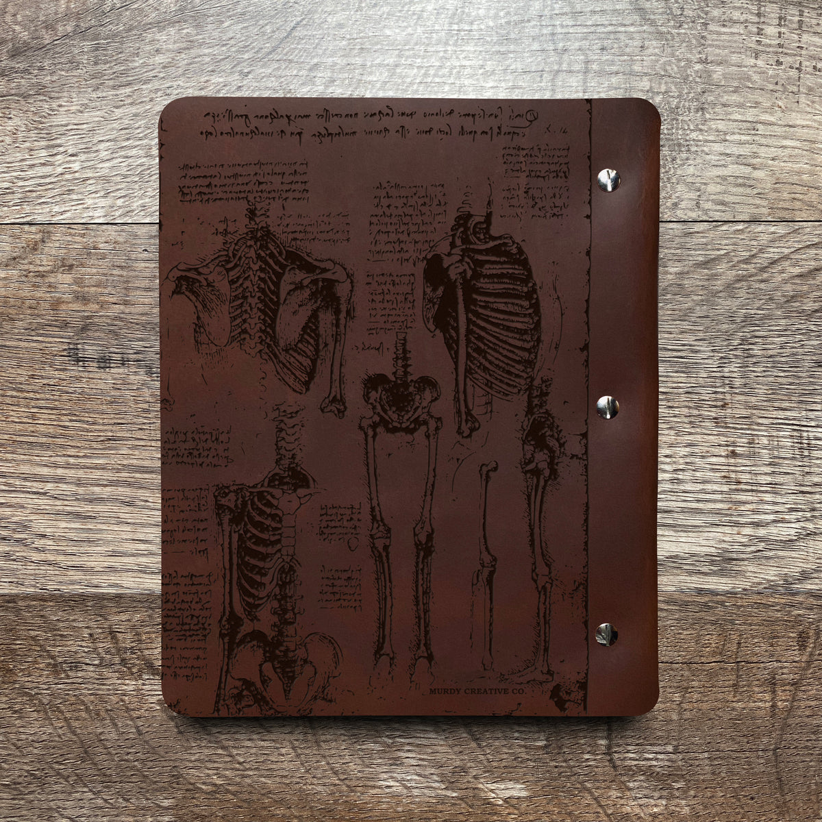 Da Vinci - Anatomy - Engraving Design - Refillable Leather Binders