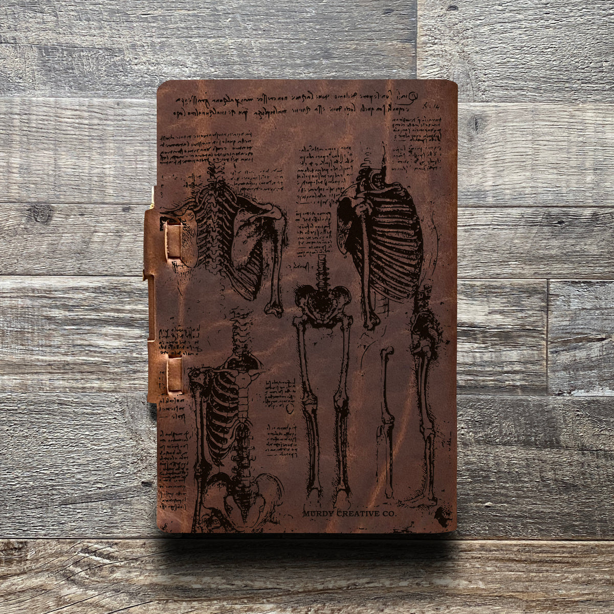 Da Vinci - Anatomy - Engraving Design - Refillable Leather Journals