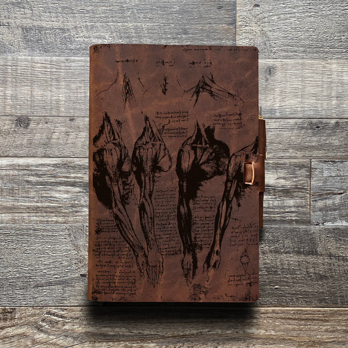 Da Vinci - Anatomy - Engraving Design - Refillable Leather Journals