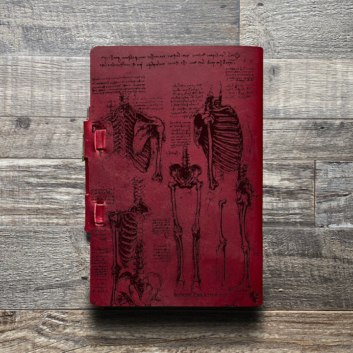 Da Vinci - Anatomy - Pre-Engraved - Refillable Leather Journals