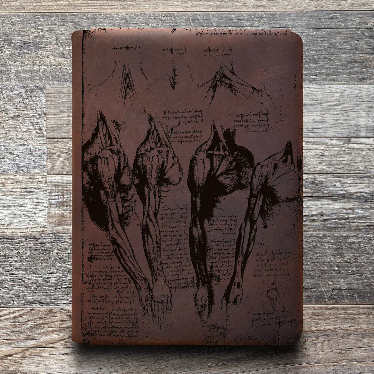 Da Vinci - Anatomy - Engraving Design - Refillable Leather Folios