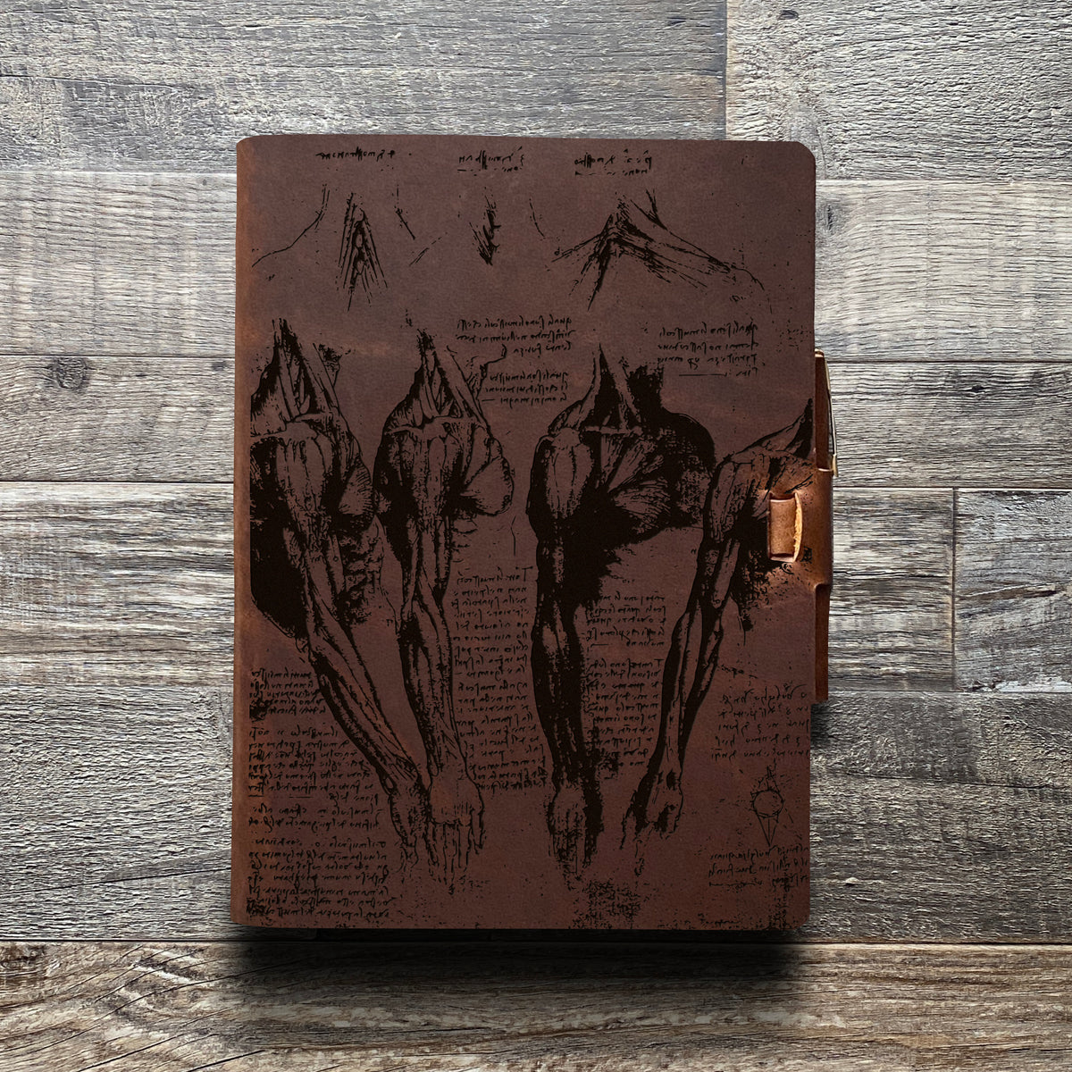 Da Vinci - Anatomy - Engraving Design - Refillable Leather Journals