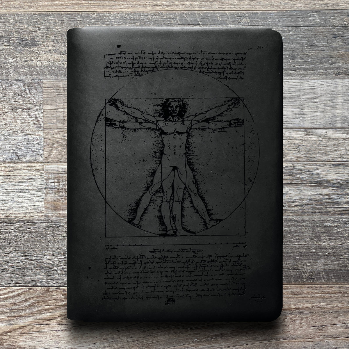 Da Vinci - Vitruvian - Engraving Design - Refillable Leather Folios