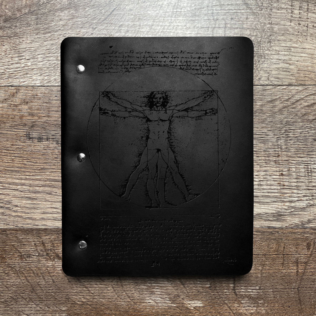 Da Vinci - Vitruvian - Engraving Design - Refillable Leather Binders