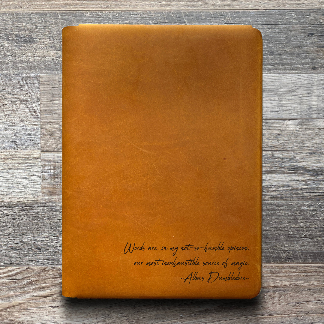 Dumbledore - Handwriting - Pre-Engraved - Refillable Leather Folios