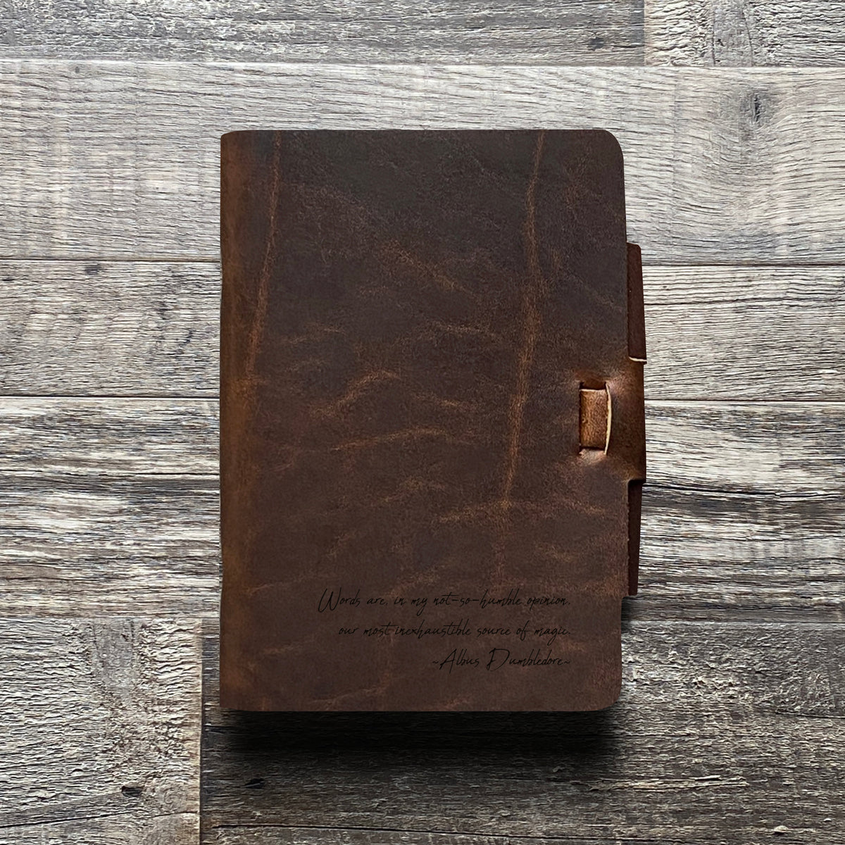 Dumbledore - Handwriting - Engraving Design - Refillable Leather Journals