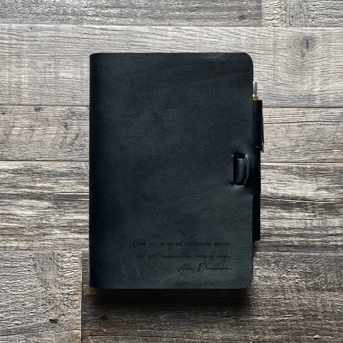 Dumbledore - Handwriting - Engraving Design - Refillable Leather Journals