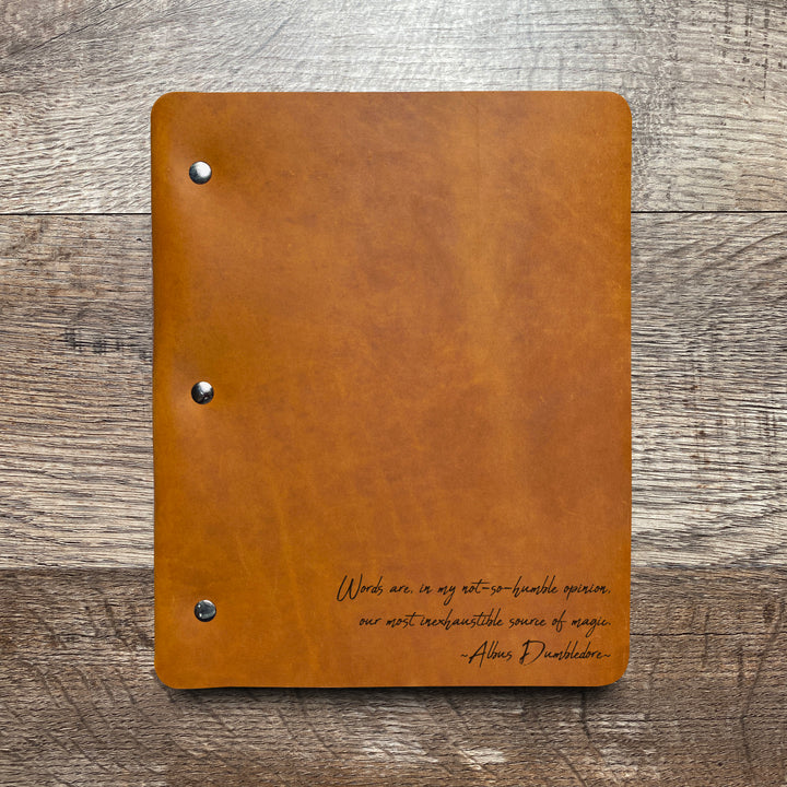 Dumbledore - Handwriting - Pre-Engraved - Refillable Leather Binders