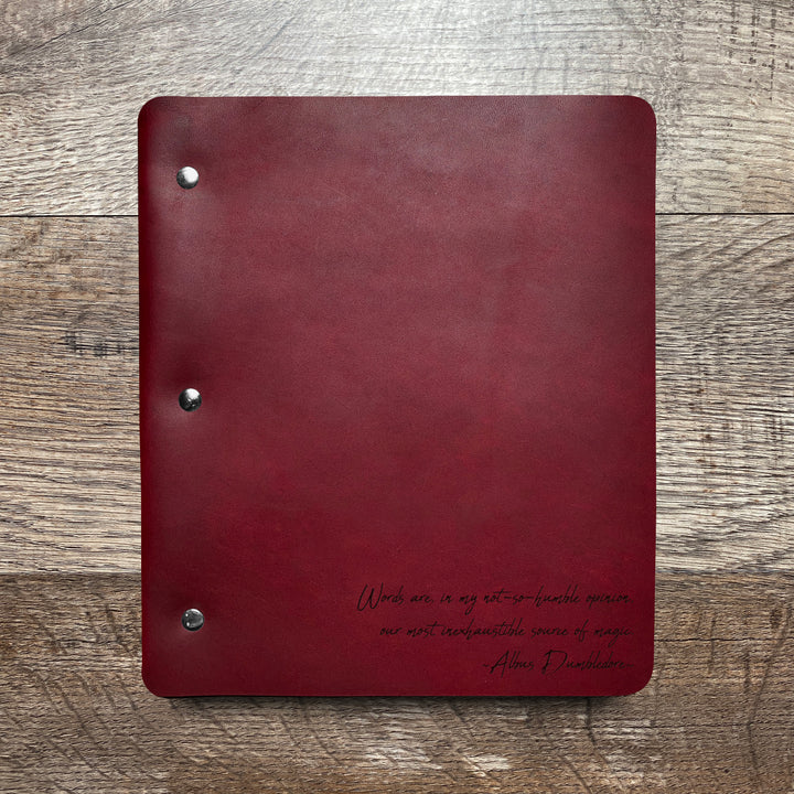 Dumbledore - Handwriting - Pre-Engraved - Refillable Leather Binders