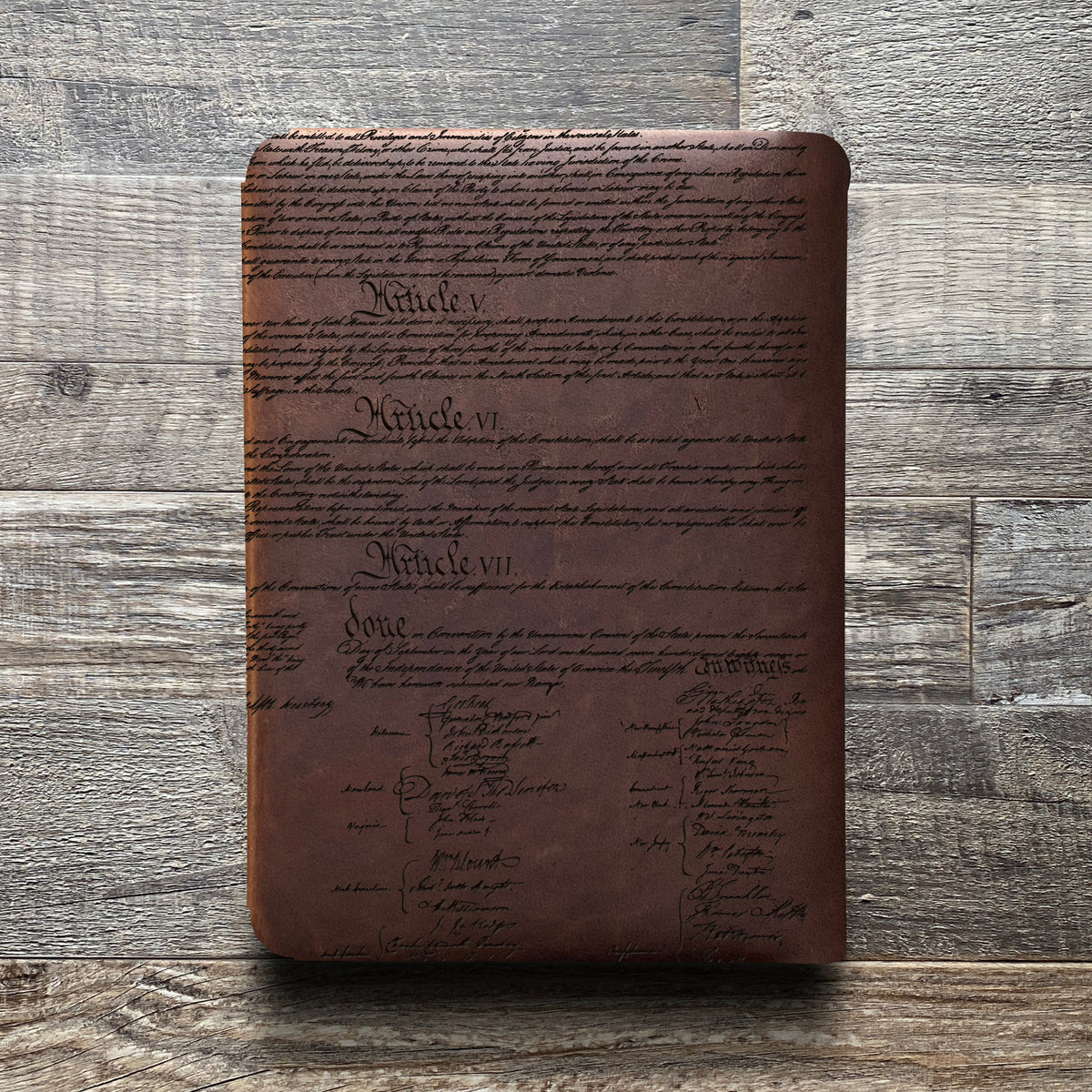 Founding Fathers - Engraving Design - Refillable Leather Folios