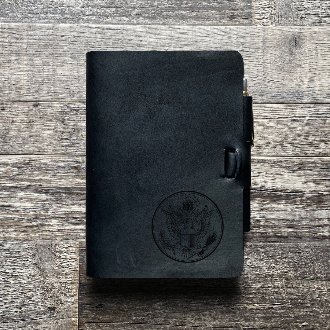 Great Seal - Small - Pre-Engraved - Refillable Leather Journals