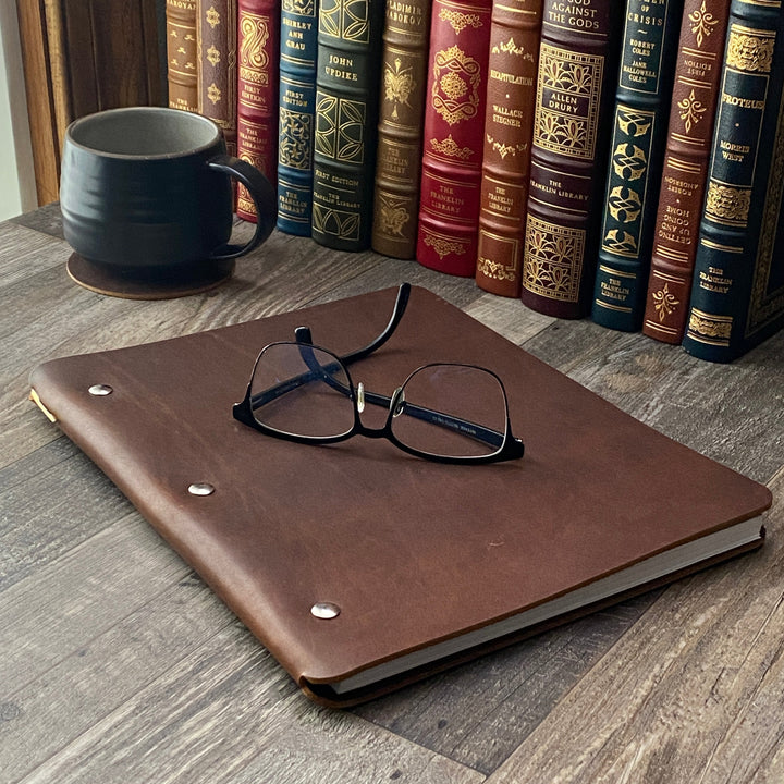 Custom Order - Dwight L - Slim Cut - Refillable Leather Binder 20250425