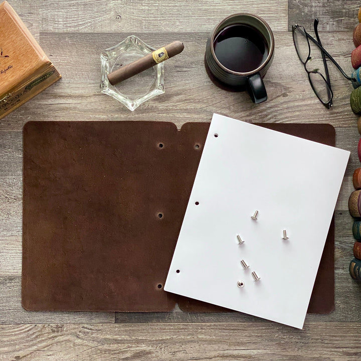 Custom Order - Dwight L - Slim Cut - Refillable Leather Binder 20250425