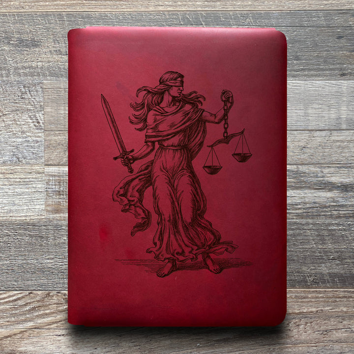 Lady Justice - Pre-Engraved - Refillable Leather Folios