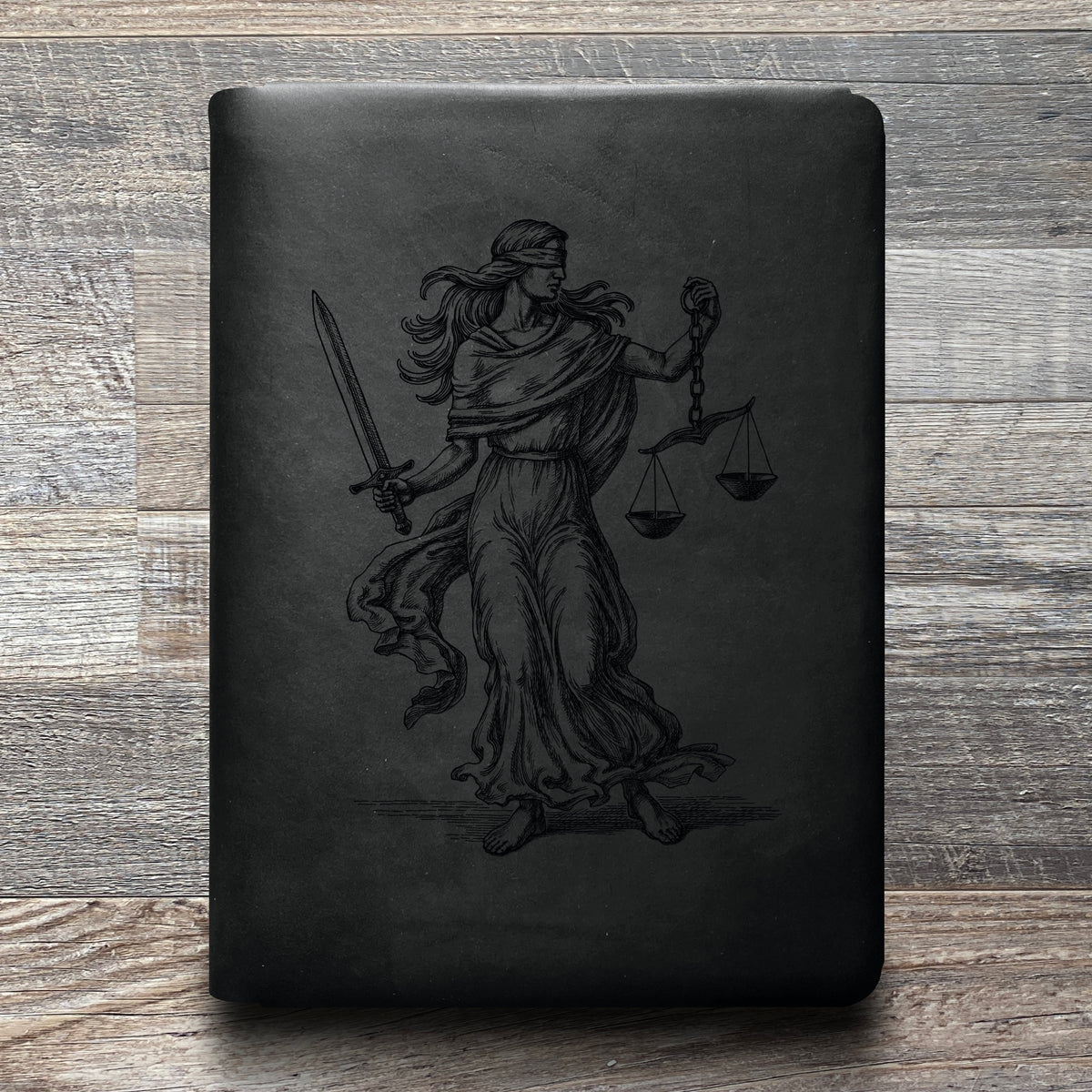 Lady Justice - Engraving Design - Refillable Leather Folios