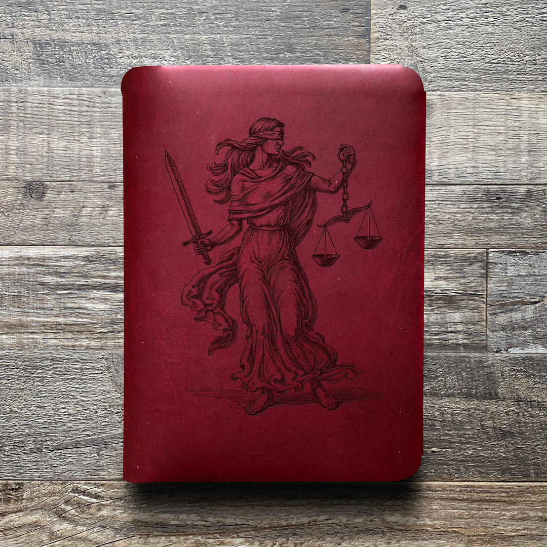 Lady Justice - Pre-Engraved - Refillable Leather Folios