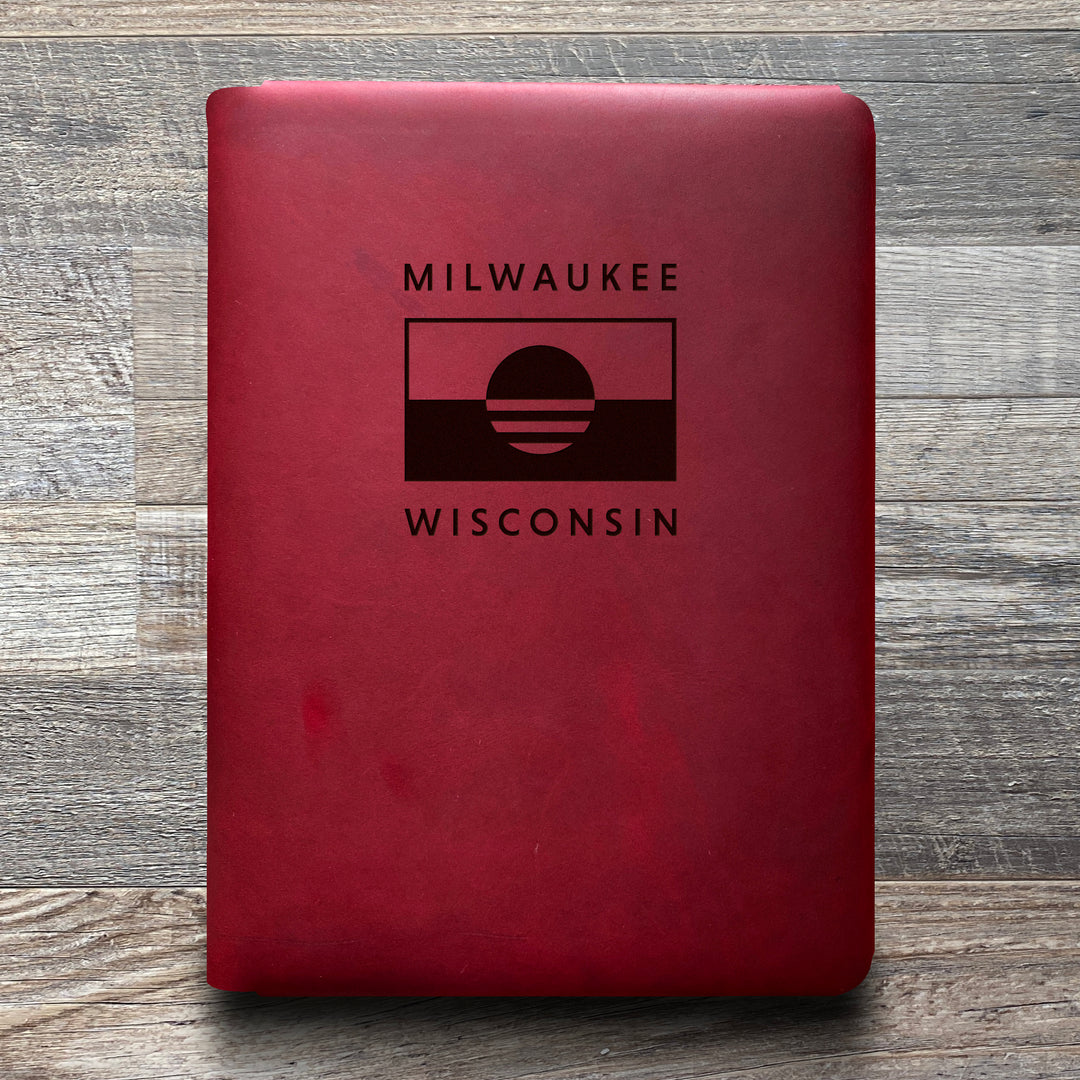 People's Flag of Milwaukee - Pre-Engraved - Refillable Leather Folios