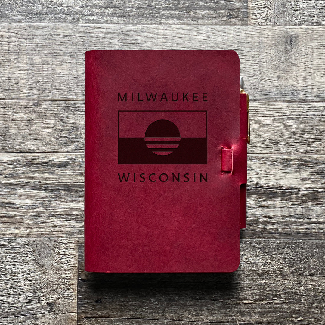 People's Flag of Milwaukee - Pre-Engraved - Refillable Leather Journals