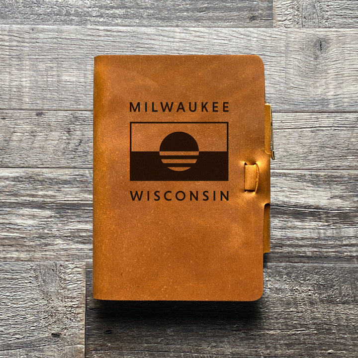 People's Flag of Milwaukee - Pre-Engraved - Refillable Leather Journals