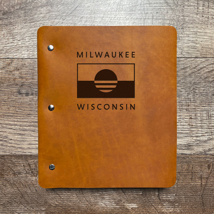 People's Flag of Milwaukee - Pre-Engraved - Refillable Leather Binders
