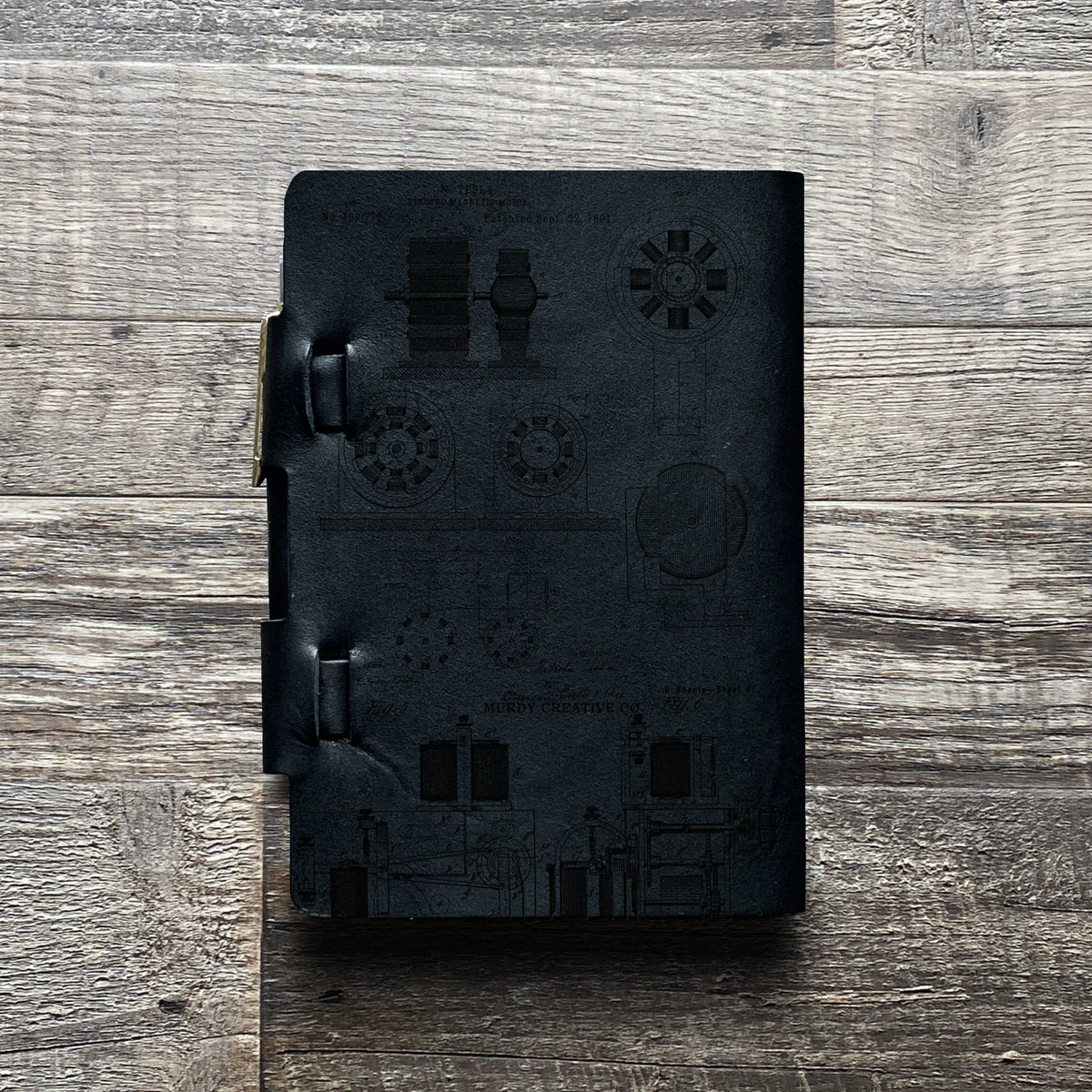 Nikola Tesla - Engraving Design - Refillable Leather Journals
