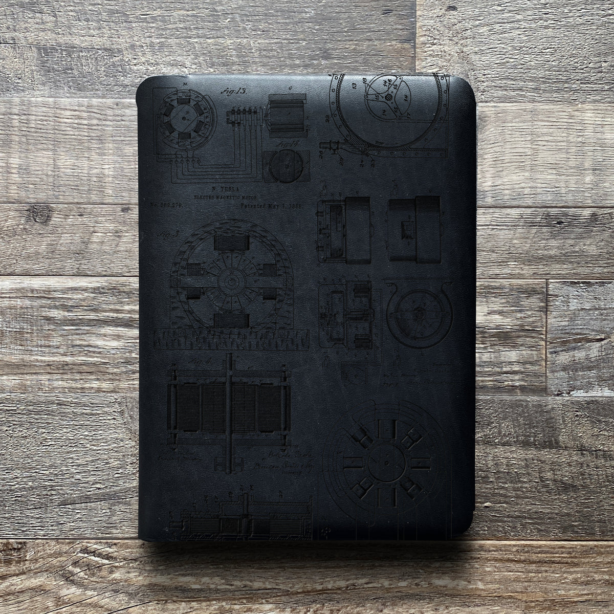 Nikola Tesla - Engraving Design - Refillable Leather Folios
