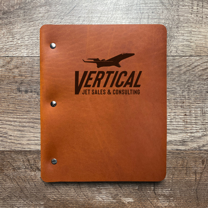 Custom Order Vertical Jet Sales - Slim Cut - Refillable Leather Binder