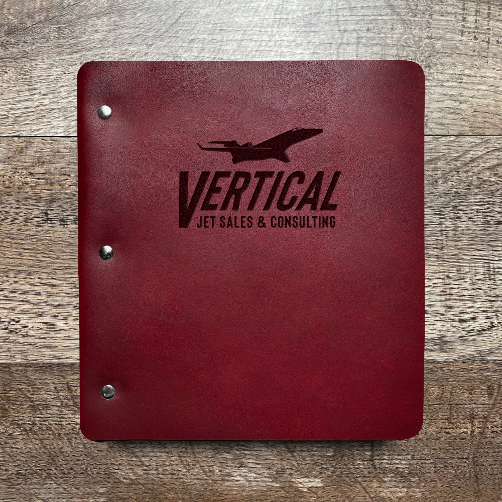 Custom Order Vertical Jet Sales - Wide Cut - Refillable Leather Binder