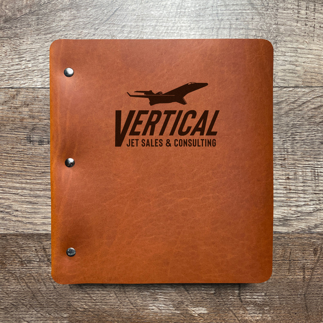 Custom Order Vertical Jet Sales - Wide Cut - Refillable Leather Binder