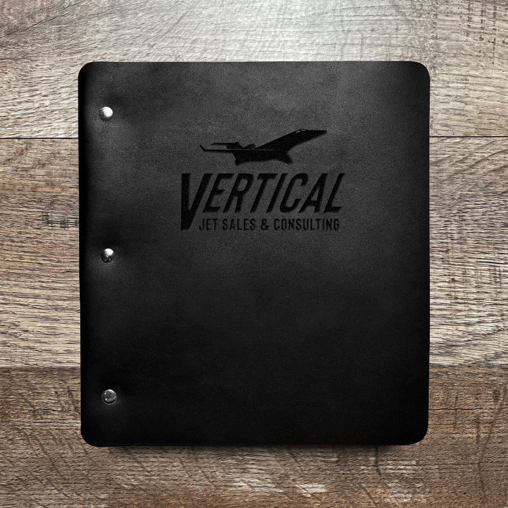Custom Order Vertical Jet Sales - Wide Cut - Refillable Leather Binder