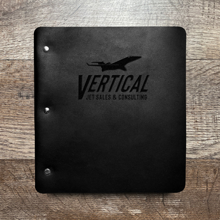 Custom Order Vertical Jet Sales - Wide Cut - Refillable Leather Binder