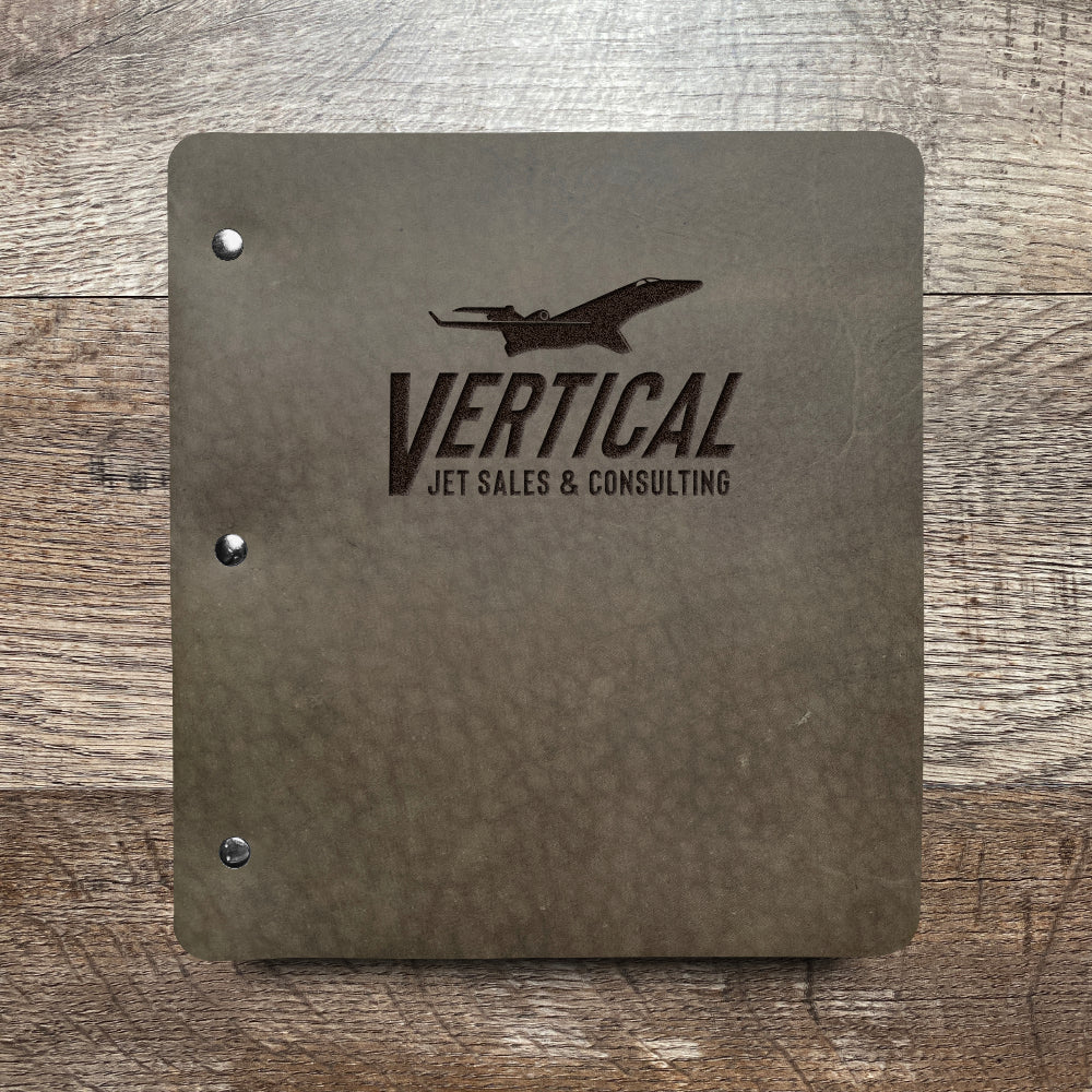 Custom Order Vertical Jet Sales - Wide Cut - Refillable Leather Binder